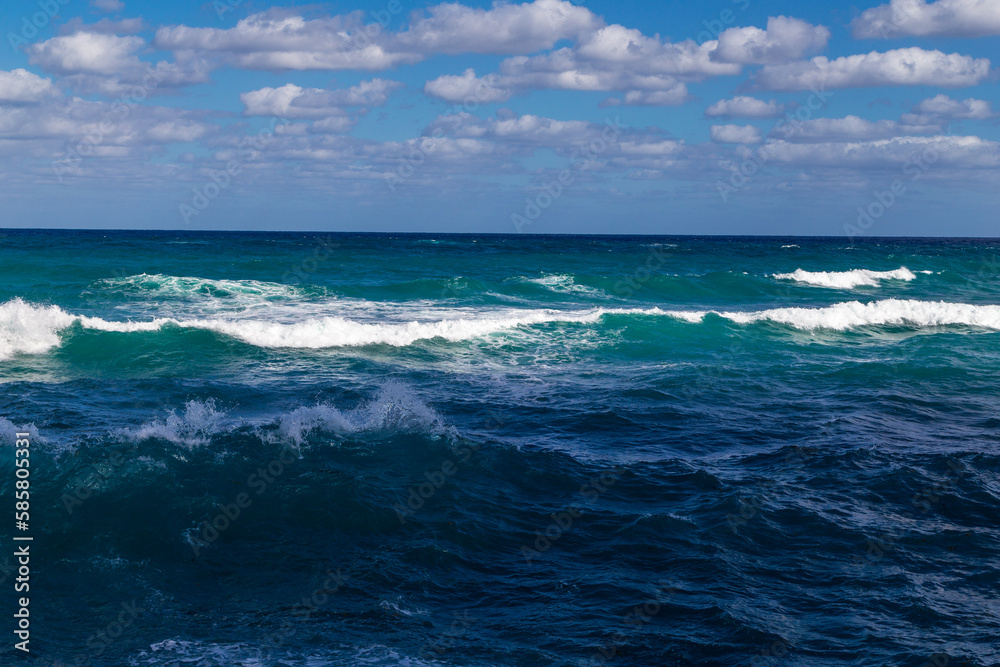 Powerful waves in Atlantic ocean.