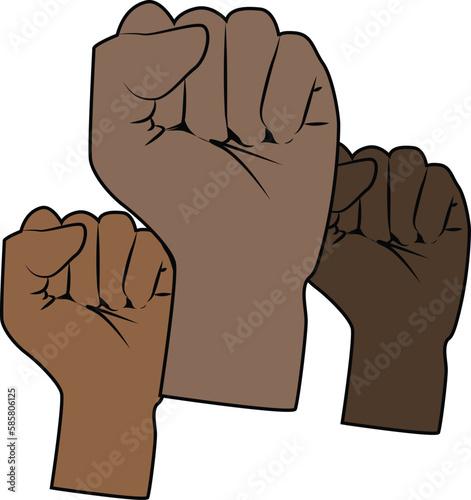 Hands clenched in fist, Black History Month, Juneteenth