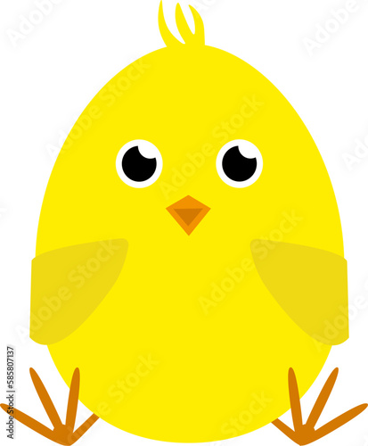 Vector illustration of little yellow chick character in cartoon style