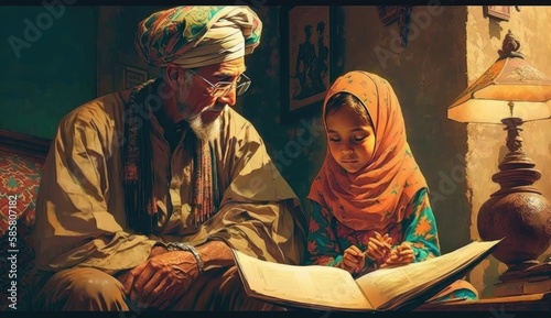 Islamic storytelling is a powerful tool for preserving and transmitting cultural values and traditions. Generated by AI.