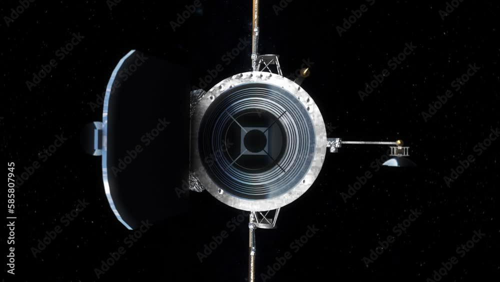 Vidéo Stock Hubble Space Telescope Rotating as Camera Emerges from