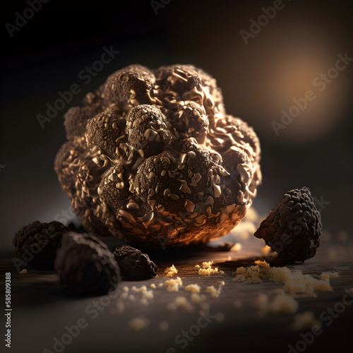 black truffle mushroom - gourmet vegetable,ai generative photo