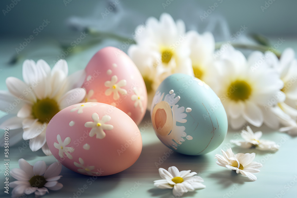 Easter image for greeting cards or similar, made with a generative AI