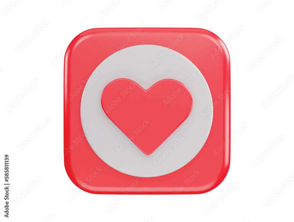 red heart icon 3d rendering vector illustration red heart icon 3d rendering vector illustration