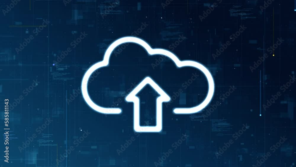 Motion graphic of Blue cloud computing logo for big data backup and ...