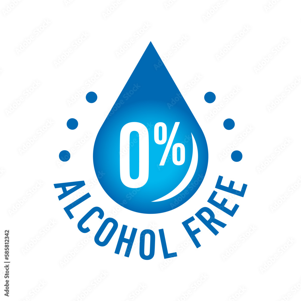 0% Alcohol free vector icon stamp badge 0% Alcohol free vector icon stamp badge