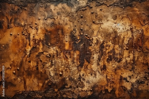 heavily rusted metal surface with texture and color variations. Generative AI