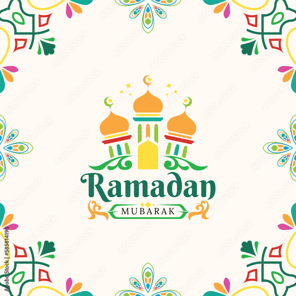 illustration vector graphic for ramadan kareem ornament perfect for flayer design, instagram post, banner, poster, etc.