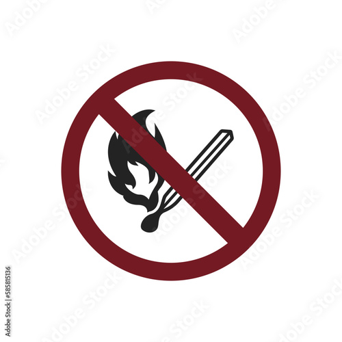 No naked lights sign icon. Prohibition symbol modern, simple, vector, icon for website design, mobile app, ui. Vector Illustration