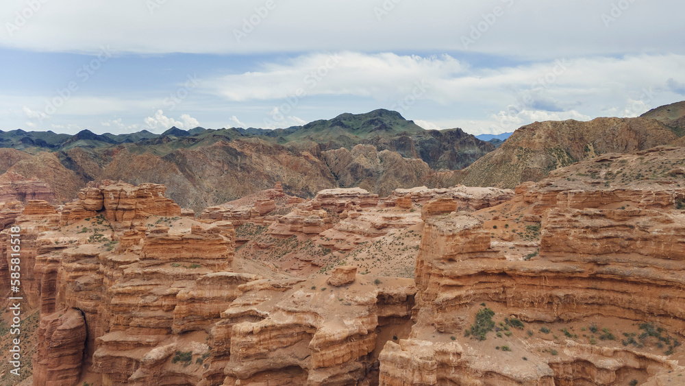 View of the tops of the steep slopes of the canyon View of the tops of the steep slopes of the canyon