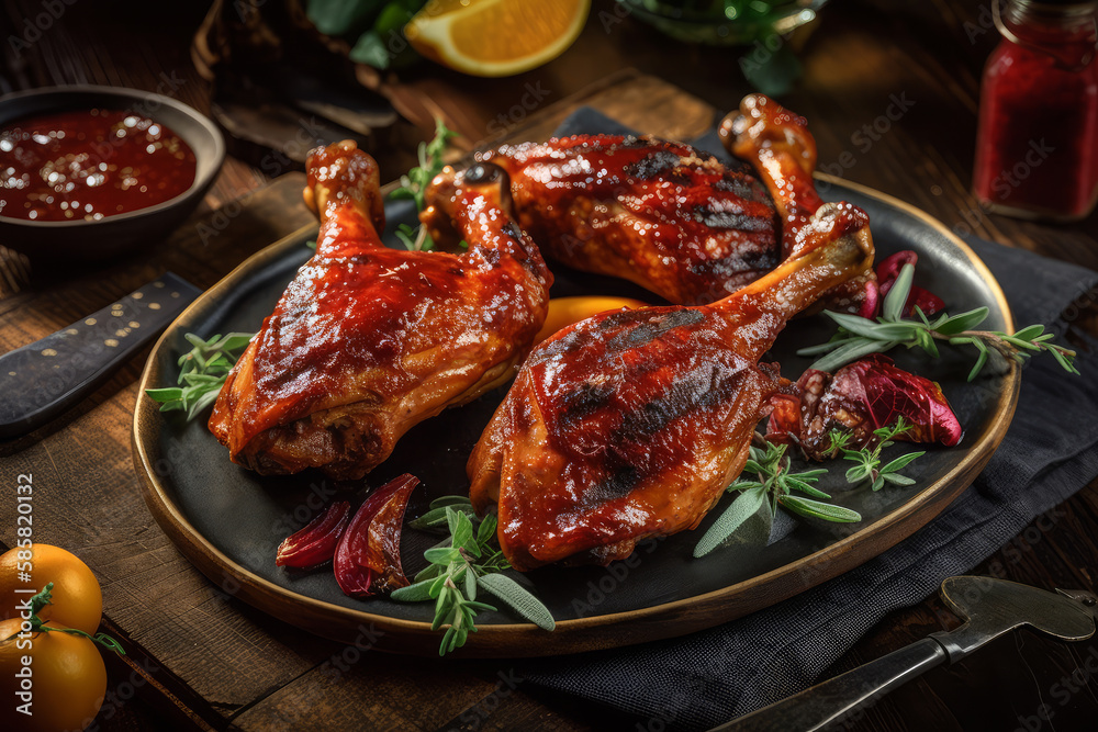 Grilled Turkey Legs delicious meal by Ai generated. Grilled Turkey Legs delicious meal by Ai generated.