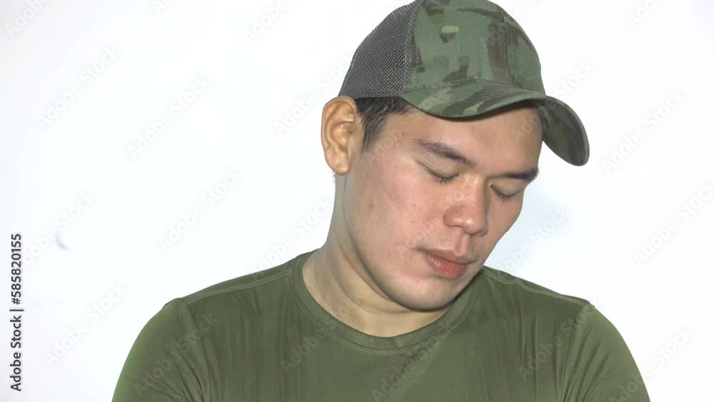 A Sad Griefing Army Soldier Isolated A Sad Griefing Army Soldier Isolated