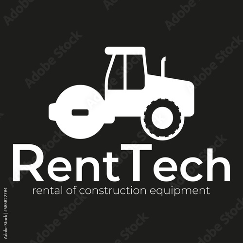  Logo for a construction equipment rental company in white color