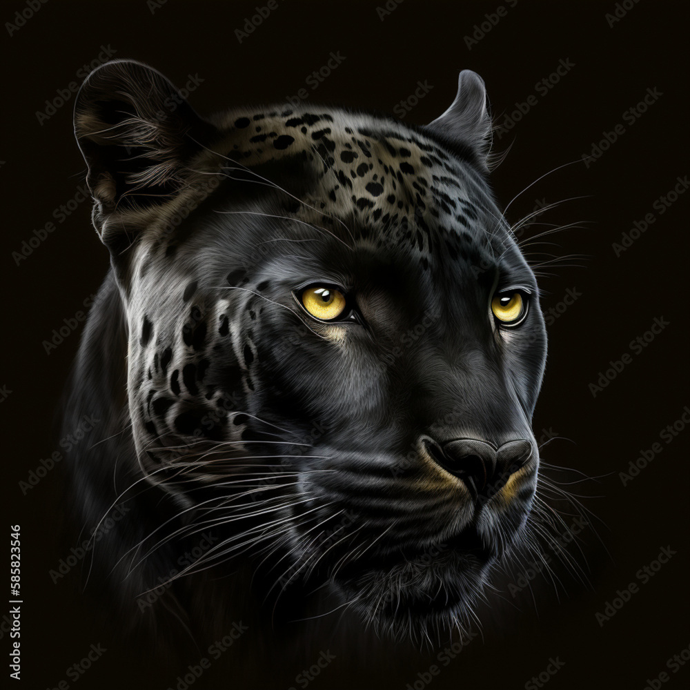 Black Panther With Yellow Eyes