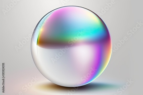 3d crystal rainbow ball abstract bubble glossy generative ai