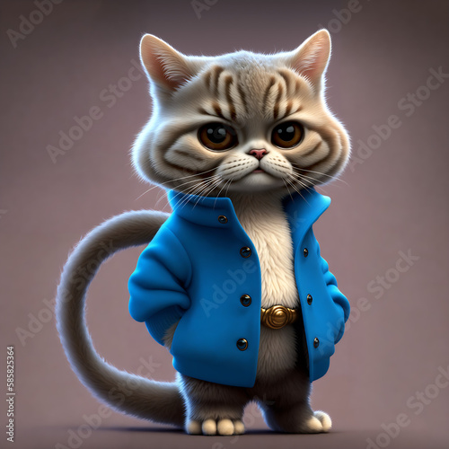 cat with bloe coat
