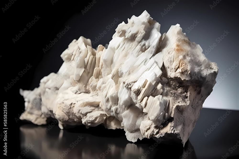 Obraz premium Wollastonite - Found in USA, China, India - Calcium silicate mineral used as a filler and in ceramics (Generative AI)