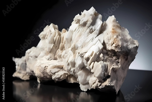 Wollastonite - Found in USA, China, India - Calcium silicate mineral used as a filler and in ceramics (Generative AI) photo