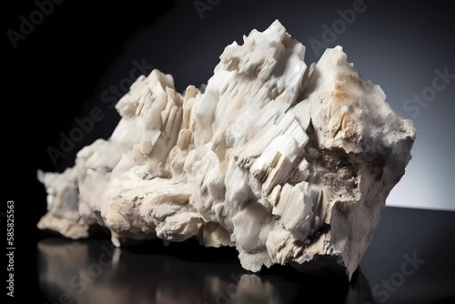 Wollastonite - Found in USA, China, India - Calcium silicate mineral used as a filler and in ceramics (Generative AI)