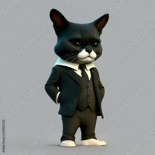 cat with suit
