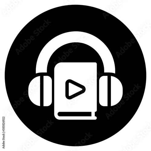 audio book glyph icon