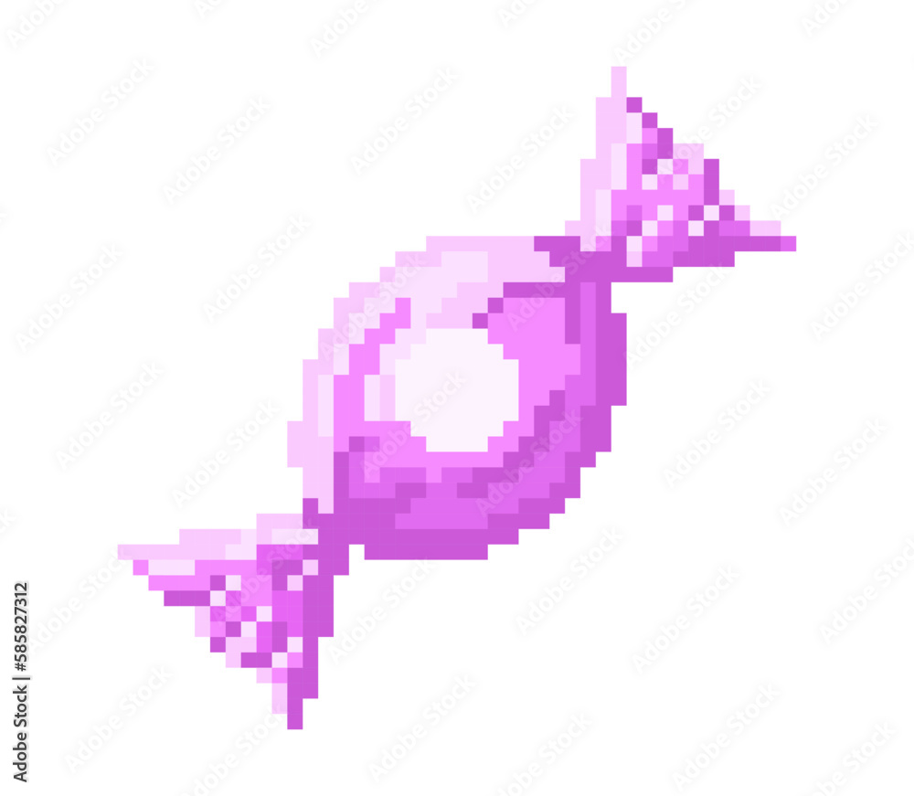 Fototapeta premium Retro candy icon. Vector illustration in pixel style