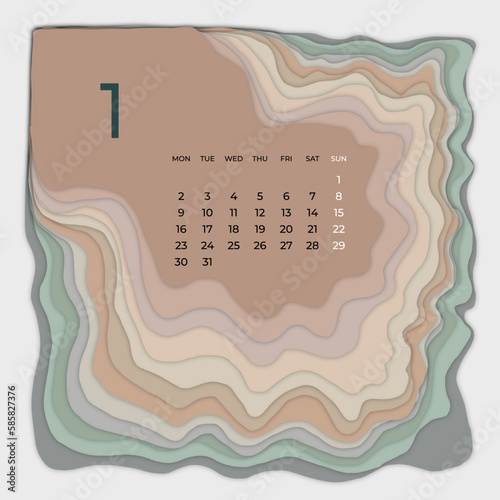 hand drawn 2023 monthly calendar template