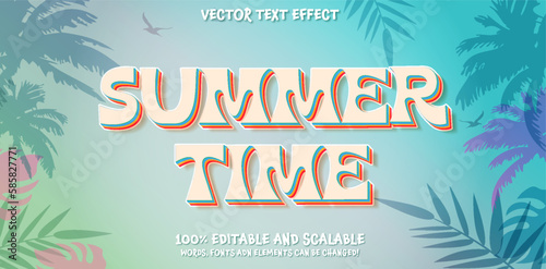 Summer time editable text effect suitable for celebrate the summer event.