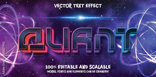 QUANTUM Awesome TECH space Alphabet Letter font. Professional and Creative vector typeface Design.