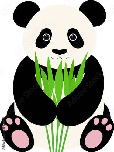 Fototapeta Naklejka Na Ścianę i Meble -  Cute panda cartoon vector illustration