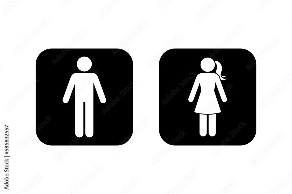 Public toilet man woman icon set vector illustration. Restroom sign ...