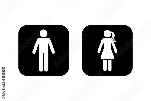Wallpaper Mural Public toilet man woman icon set vector illustration. Restroom sign symbol male female washroom bathroom stick figure silhouette pictogram Torontodigital.ca