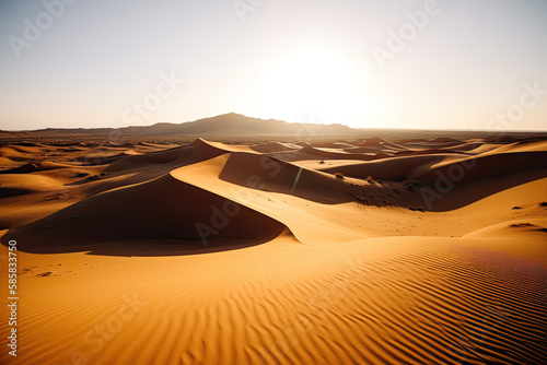 dunes in the sahara desert. Generative AI © jr-art