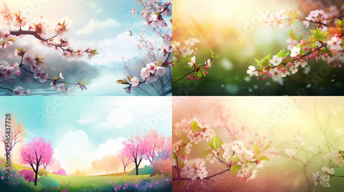 Spring backgrounds wallpapers with space for copy and text