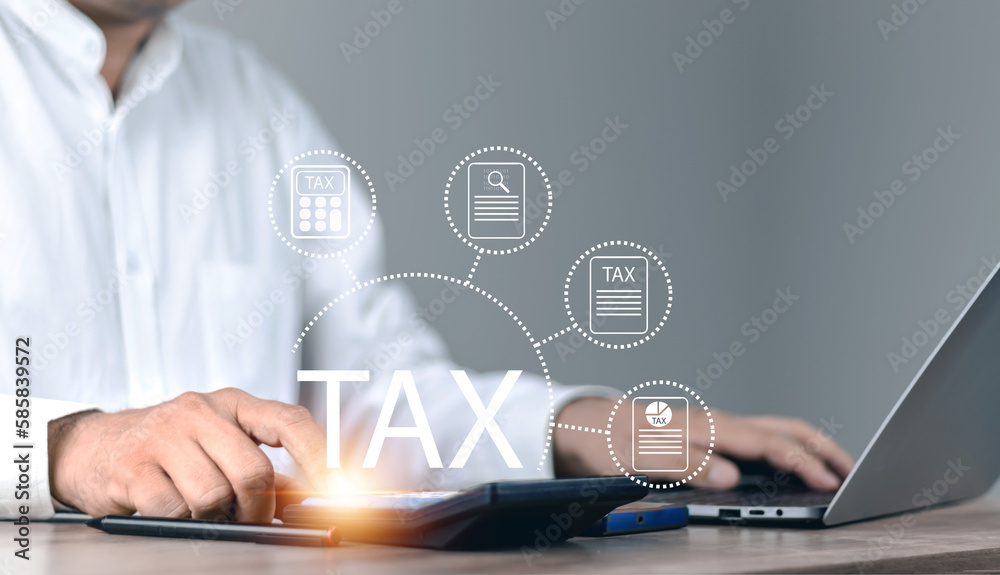 e-tax Invoice concept woman's hand is building a including debit note, credit note and receipt to be in electronic form with digital signature or time stamp e-tax Invoice concept woman's hand is building a including debit note, credit note and receipt to be in electronic form with digital signature or time stamp