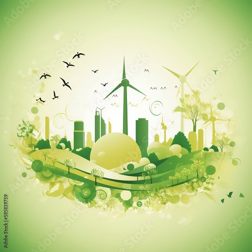 renewable energy concept illustration - generative ai