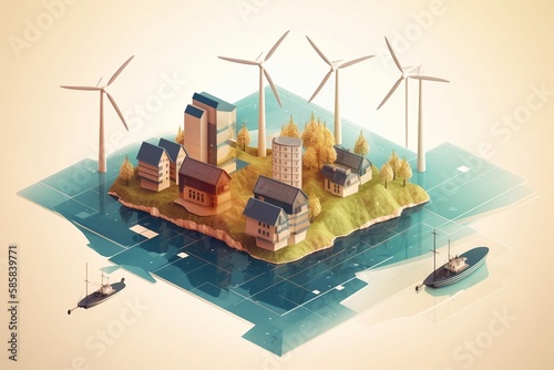 renewable energy illustration - generative ai