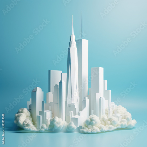 A Layered Paper Cut of New York City's Skyline, Generative AI