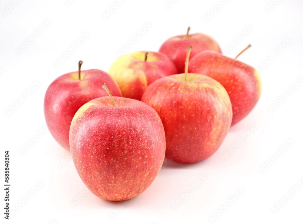 Group of red Fuji apples on white background. Group of red Fuji apples on white background.