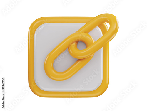 link chain icon 3d rendering vector illustration
