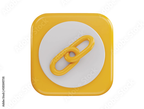 link chain icon 3d rendering vector illustration