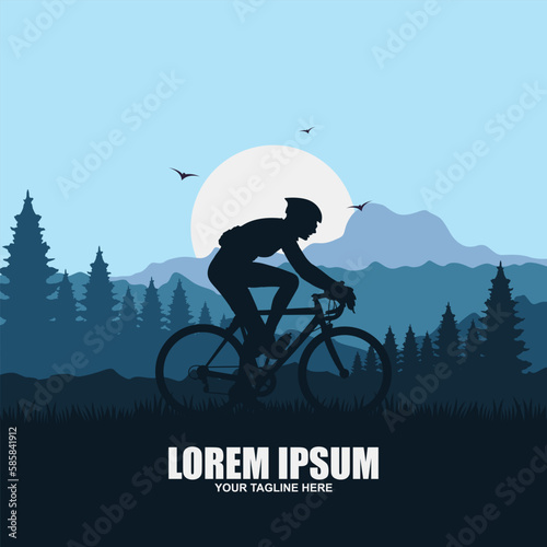 Mountain Bike Logo Design Vector Template