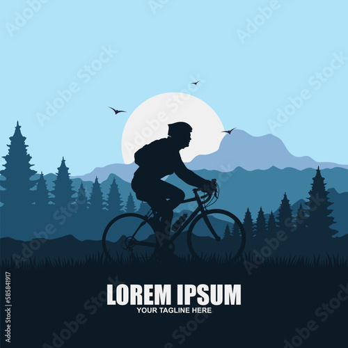 Mountain Bike Logo Design Vector Template