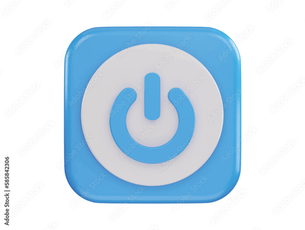 power button icon 3d rendering vector illustration power button icon 3d rendering vector illustration