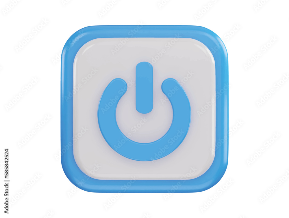 power button icon 3d rendering vector illustration power button icon 3d rendering vector illustration