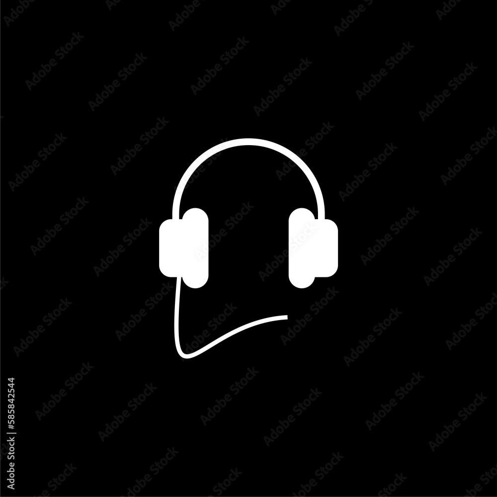 Call center service line icon isolated on black background Call center service line icon isolated on black background