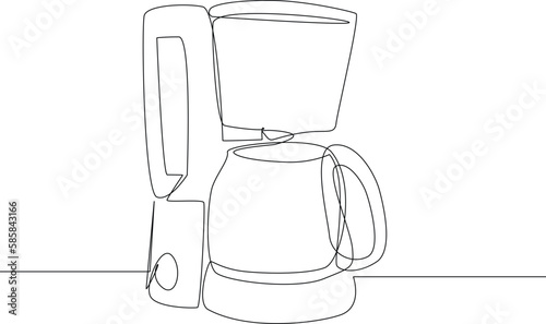 One single line drawing of blender home appliance. Electricity kitchenware tools concept. Dynamic continuous line graphic draw design illustration.