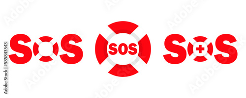 Vector sos sign with lifebuoy. save life human salvation sign, chevron salvation circle in a white stripe, sos signs on a white background eps10