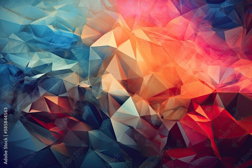 Abstract Geometric Low Poly Background for Modern Wallpapers & Posters. Generative AI