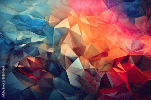 Abstract Geometric Low Poly Background for Modern Wallpapers & Posters. Generative AI